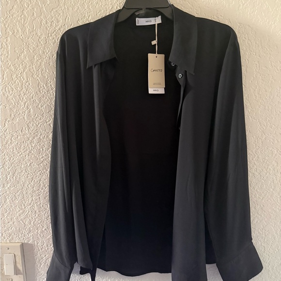 Mango Black Button Down Shirt - Picture 2 of 2